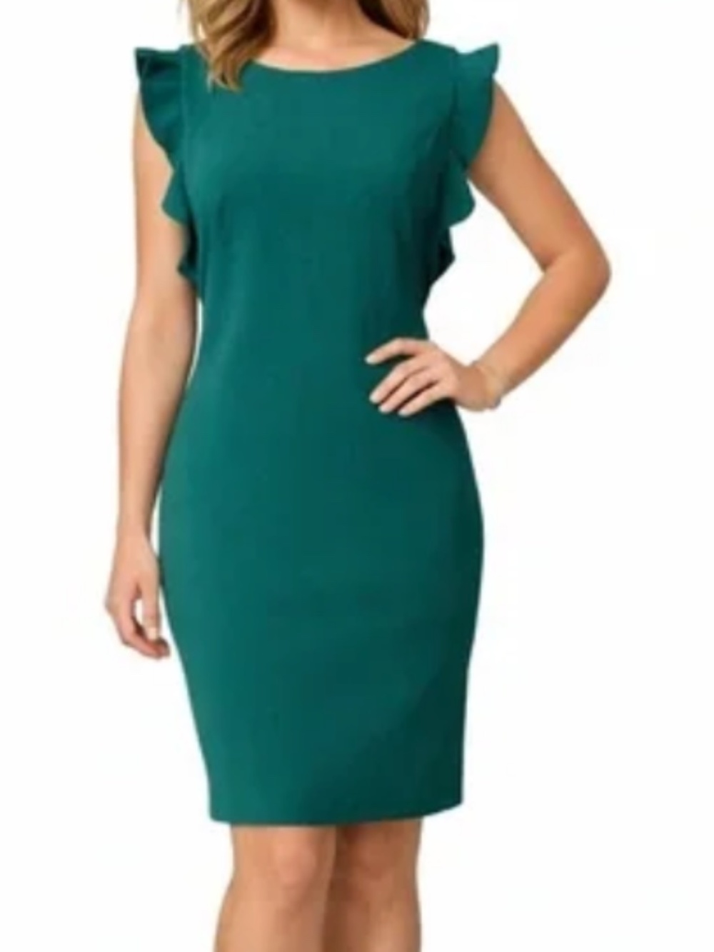 Calvin Klein Flutter Sleeve Sheath Dress - Green Size 4